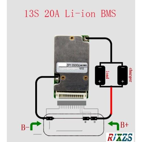 13S 20A lipo lithium Polymer BMS/PCM/PCB battery protection board for 13 Packs 18650 Li-ion Battery Cell