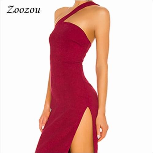 Side Split Sleeveless Suede Leather Dress For Women Burgundy Knee Length Strapless Dress Elegant Slim Faux Leather Ladies Dress
