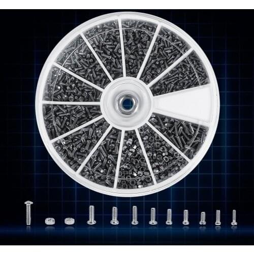1Box (600pcs) 12 Kinds of Small Screws Nuts Assortment Kit M1 M1.2 M1.4 M1.6 screw for Watches Glassess Repair Tools tornillos