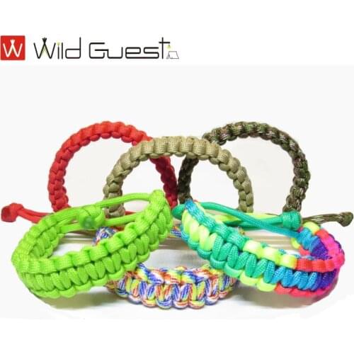 1 Pcs Adjustable Survival Emergency Bracelet 550 Paracord Cord Bracelet Weaving Cord For Camping Hiking