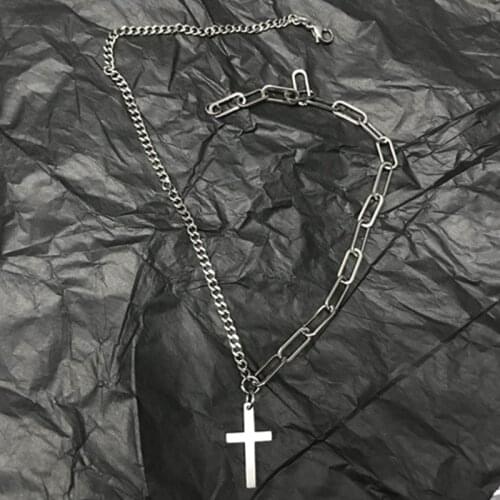 2020 wholesale amulet jewelry on the neck chain cross necklace pendant women stainless steel gifts for woman accessories Hip hop