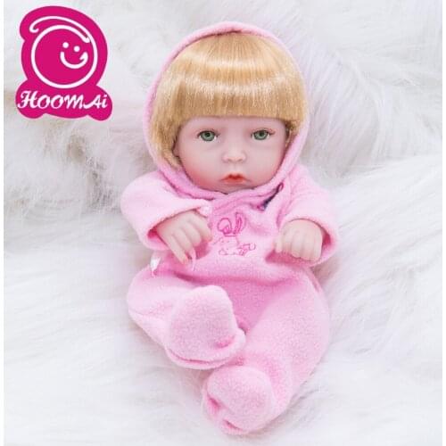28cm 10 Inch Wig Blond Hair Silicone Reborn Baby Doll kids Play House Toy Girl Brinquedos Shower Toys