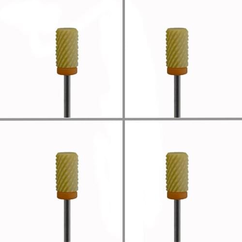 4pcs Orange Ceramic Nail Drill Bit - Small Barrel Bit - XXC