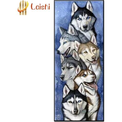 5D DIY Cute animal, husky Diamond painting circle full character mosaic Diamond embroidery cross stitch mosaic home decor