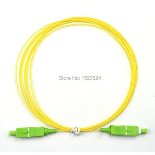 Free Shipping 10pcs/lot PVC SM Simplex 0.9mm 3M 9/125 SC/APC to SC/APC Fiber Optic Jumper Cable Fiber Optic Patch Cord