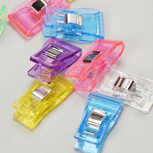 Big Promotion 50pcs/Set Multi Color Mixing Transparent Leather Strong Clip Garment Clips Leather Binding Fixing Clip Sewing Tool