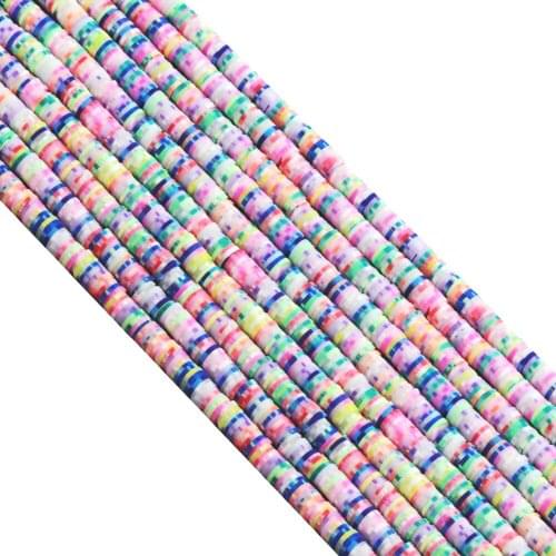10 strands Handmade Polymer Clay Bead Strands Disc/Flat Round Heishi Beads for DIY Jewelry Crafts Supplies 6x0.5~1mm, Hole: 2mm