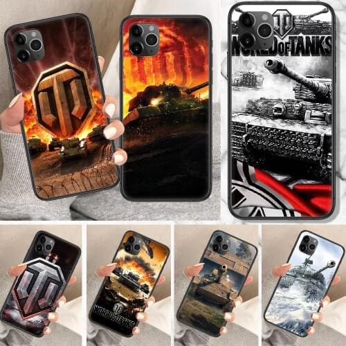 Game World of Tanks Phone Case For iphone 5 5S SE 2 6 6S 7 8 11 12 Mini Plus X XS XR Pro Max black 3D waterproof luxury prime