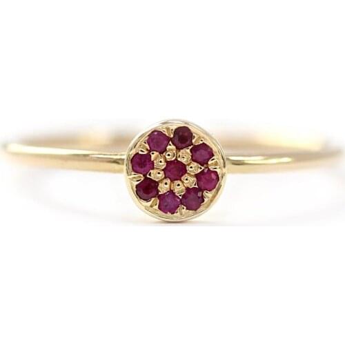European And American Womens Fashionable Golden Ruby Ring, Exquisite Elegant Simple Jewellery, Romantic Luxurious Gifts