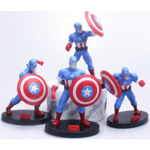 Marvel Avengers Captain America 11cm 4Pcs/Set Figurines Toy Doll Figurals Collection Model Christmas gifts