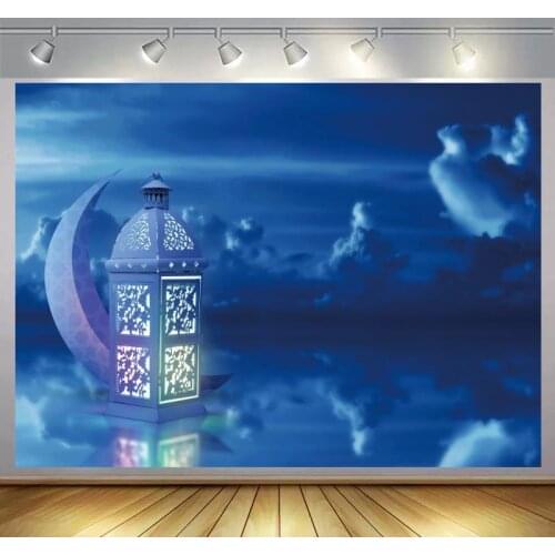 White Moon Lartern Cloud Dreamy Newborn Baby Shower Photo Backdrops 1st Birthday Portrait Reflection Photographic Backgrounds