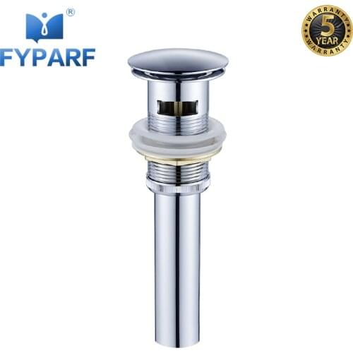 FYPARF Brass Chrome Basin Plug With Overflow/Without Overflow Bathroom Basin Sink Pop Up Drain Bathroom Sink Stopper,Sink Drain