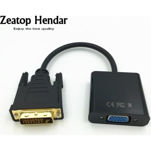 1Pcs DVI-D 24+1 to VGA HD15 Pin HDTV Mala to Female Converter Monitor Cable Adapter Monitor Cable for PC Display Card