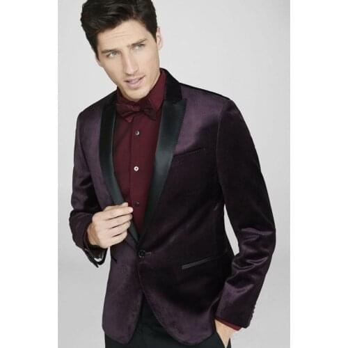 Handsome Groomsmen Groom Tuxedos Mens Wedding Dress Man Jacket Blazer Prom Dinner (Jacket+Pants+Tie) A102