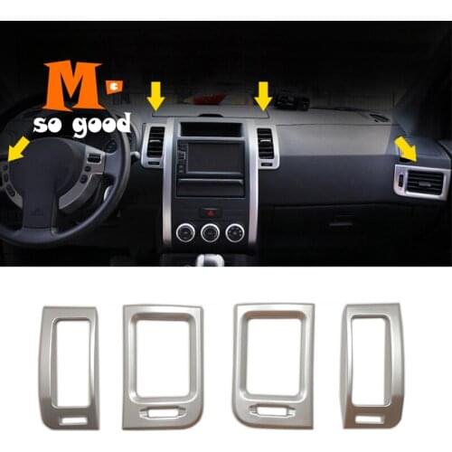 ABS Matte For Nissan X-Trail X Trail T31 2008/09/10/11/12/13 Car Air Conditioner AC Vent Outlet Cover Auto Interior Accessories