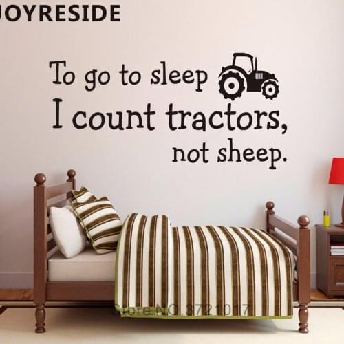 Little Tactor Boys Bedroom Wall Sticker Home House Sweet Decor Art Wall Decal To Go To Sleep Words CUte Pattern Wall Decals M141