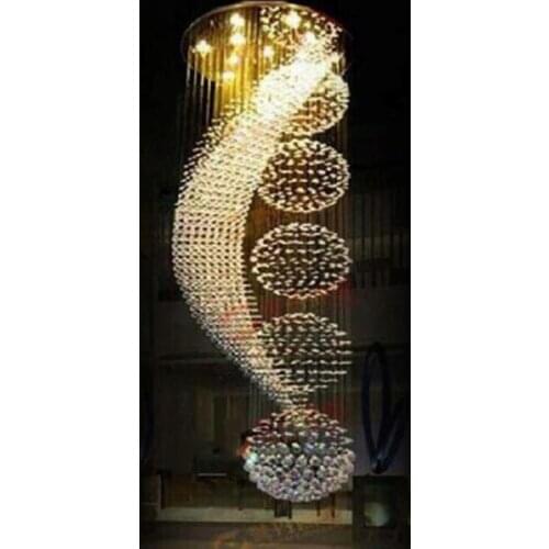 New modern spiral design K9 chandelier LED crystal lights large chandeliers lighting for home