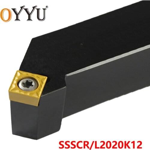 OYYU 20*20 SSSCR Cutting Arbor Cabride Inserts External Turning Toolholder SSSCR2020K12 SSSCL2020K12 Lathe Cutter Shank CNC