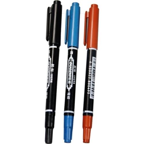 5pcs/lot Wholesale Twin Tip Permanent Marker Pen Fine Point Waterproof Ink Thin Nib Crude Nib Black Ink 0.5mm-2mm Fine Color
