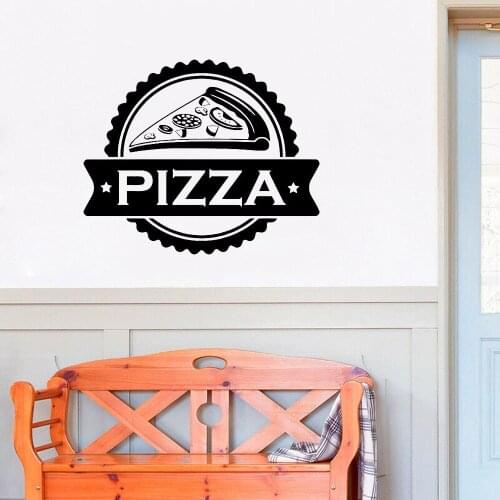 Pizza Store Logo Wall Stickers Fast Food Pizzeria Vinyl Art Window Wall Decals Home Decoration Kitchen Resturant Murals Z745