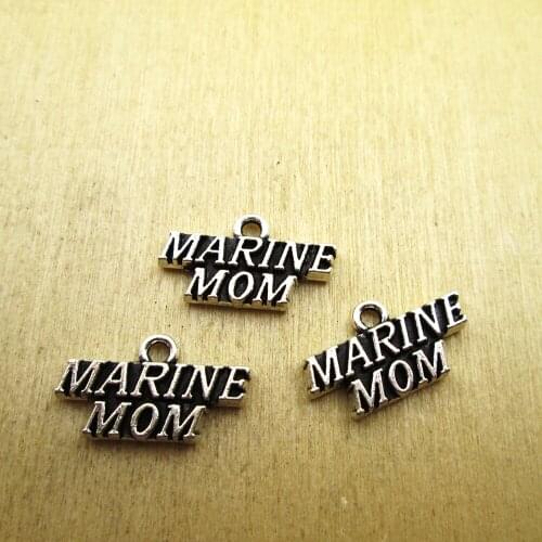 20pcs-- 20*10MM MARINE MOM Charms DIY Charms Pendants DIY necklace/ bracelets charms antique silver tone