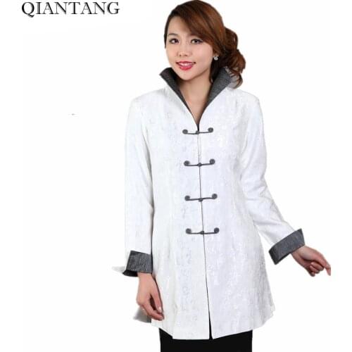 QIANTANG Women's White Jackets