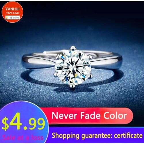 Sale at a Loss! With Certificate 18K White Gold 2.0 ct Zirconia Gemstone Wedding Band Women Solid Silver 925 Ring Gift Jewelry