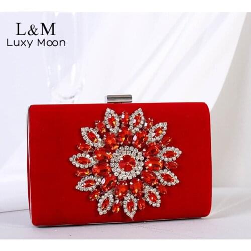 Rhinestone Clutch Bag For Women Wedding Bridal Floral Evening Bag Luxury Designer Handbag Mini Chain Purse Shoulder Bag X489H