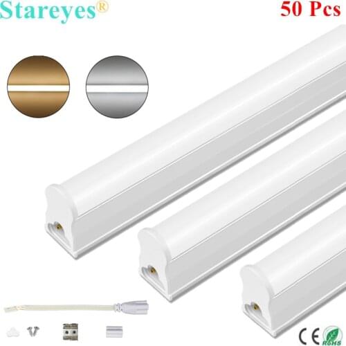 50 Pcs T5 LED Tube Integrated 5W 9W 14W 18W Fluorescent Bulb 30cm 60cm 90cm 120cm Wall Lamp Cabinet Kitchen lampara Lighting