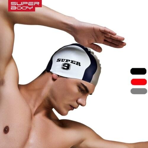 SUPERBODY 2018 Men and Women Universal Swimming Caps Brand Swimming Cap Silicone Waterproof Protect Ear Particle Swimming Cap