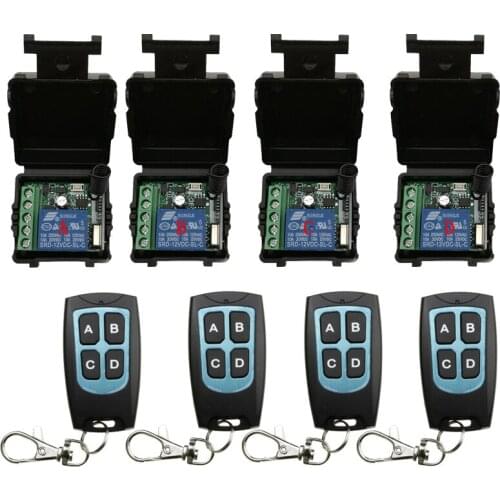 Universal DC12V 1CH 10A Remote Control Switch Relay Output Radio Receiver Module+Waterproof Transmitter Garage Door window /lamp