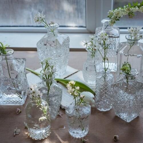 Vases Home Decor Retro Glass Simple Small Living Room Decoration Flower Pots цветы в горшках декор статуэтки для интерьера