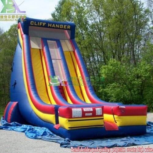 XBL Fun Equips Giant Kids N Adults Cliff Hanger Inflatable Rush Slide, Party Xtreme Mega Dual Lane Slide