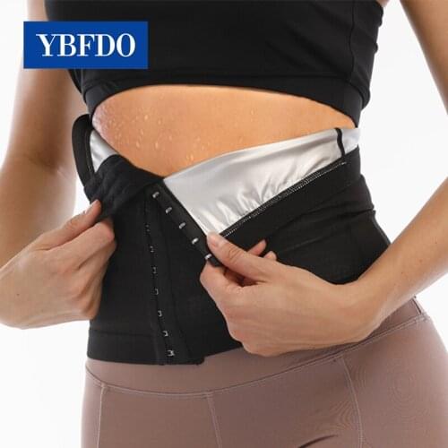 YBFDO Sauna Waist Trainer Breasted Corset Sweat Belts for Women Body Shaper Slimming Corset Weight Loss Compression Trimme Belt