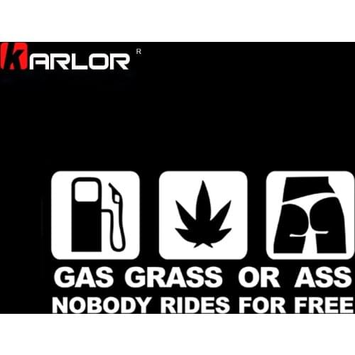 GASS GRASS OR ASS JDM Funny Car Sticker Reflective Vinyl Decal Car Window Bumper Car styling accessories