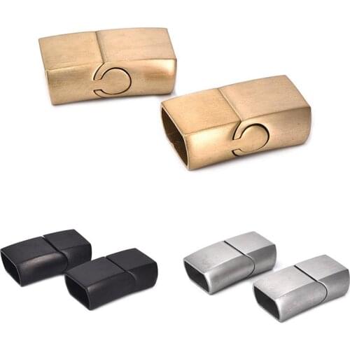 2Sets Vintage Stainless Steel Magnetic Clasps buckle 11x6mm Connector for DIY Leather Bracelet Jewelry Making Component Findings