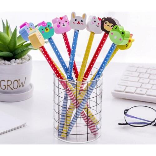 8pack/lot Cartoon design wooden pencils Original students writting drawing Stationery wholesale