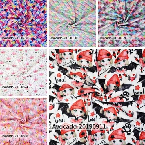 50*150cm Hot Colorful Girl Unicorn Rainbow Pattern Printed Polyster Cotton Liverpool Bullet Fabric for DIY for Handmade By Yards