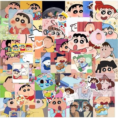 50pcs cute cute crayon Shin-chan stickers luggage stickers trolley case waterproof graffiti stickers