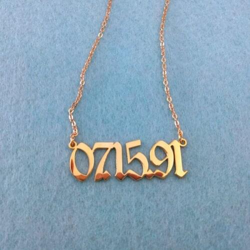 925 Silver Birth Date Number Necklace Birthday Gifts Gold Plated Chain Custom Personalized Initial Name Choker Men Women Jewelry