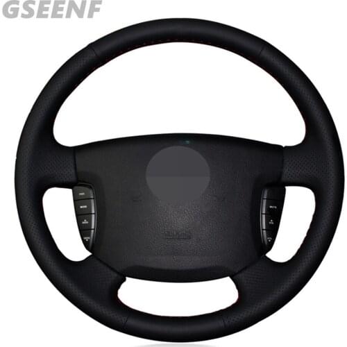 Car Accessories Steering Wheel Cover For Ssangyong Kyron 2005-2011 Actyon 2005-2009 Black Hand-stitched Artificial Leather