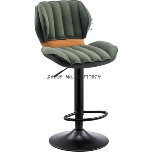 Wrought Iron Bar Chair Lift Modern Minimalist Bar Chair High Stool Nordic Light Luxury Home Back Chair Front Desk Chair