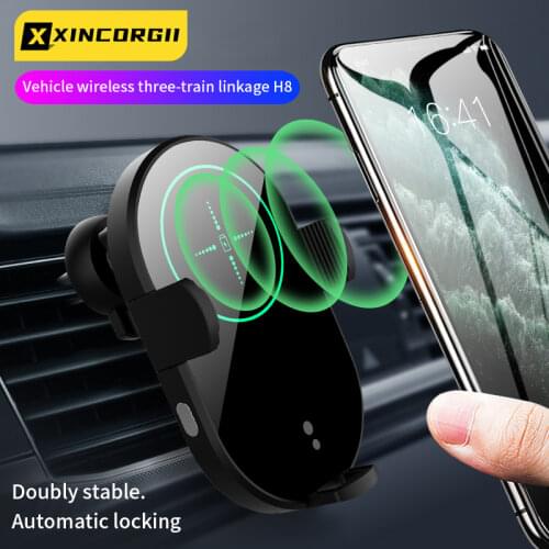 Wireless Car Charger Auto Pinch with Fast Charging Car Phone Holder