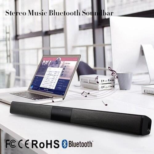 Bluetooth Speaker 20W TV Speaker Wireless Portable Column Bass Soundbar Subwoofer with FM Radio for Computer TV Sound System