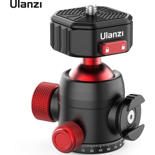 Ulanzi U100 Tripod Head Claw Quick Release Panoramic Ball Head Tripod Ballhead Adapter 360° Rotation 20KG Load Cold Shoe Mount
