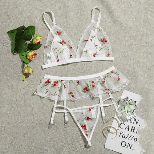 European and American Hot Selling Sexy Underwear Printed Mesh Version Comfortable and Breathable sexy Underwear Set