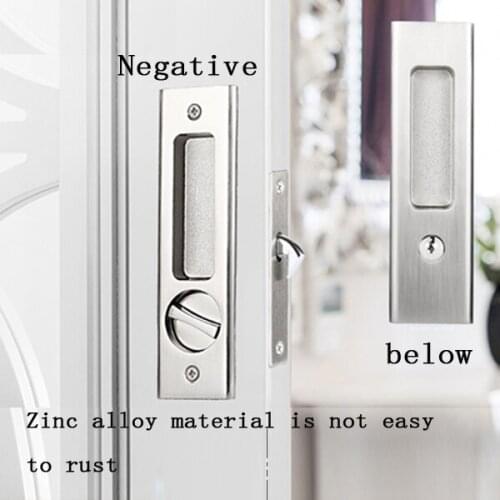 European interior door lock kitchen sliding door lock balcony toilet door handle lock invisible embedded lock