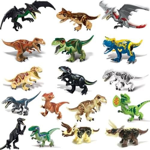 Jurassic Dinosaurs Figures Bricks Tyrannosaurus Indominus World Rex I-Rex Assemble Building Blocks Kid Toy Dinosuar