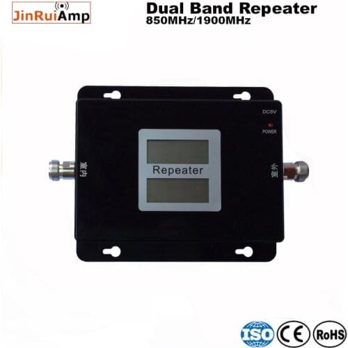 GSM Amplifier 850 3G 1900 65dB Gain Cellular Signal Repeater 850 1900 Dual Band Booster Amplifier 2g 3g