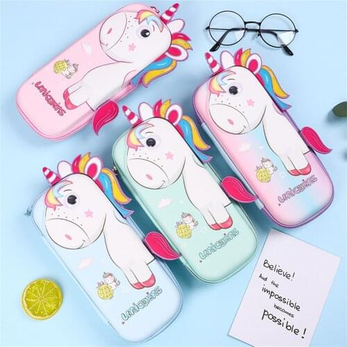 Kawaii Cartoons Pencil Case Rabbit Storage Box Learning Office Appliances Student School Supplies Cosmetic Bag Makeup Bags